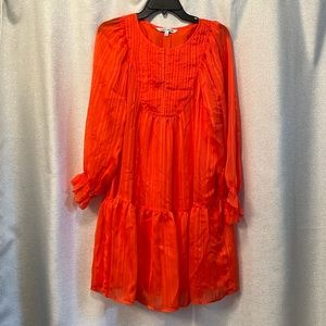 Elizabeth and James petite large loose flowy orange dress.